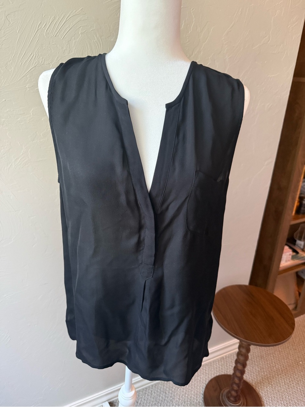 Joie Black 100% Silk Sleeveless Top — Size Medium